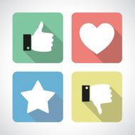 Like and dislike icons set