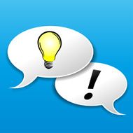 idea speech bubble with bulb