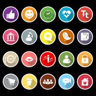 Chat conversation flat icons with long shadow N2