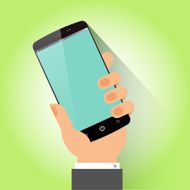 Vector Hand Holding Smart Phone N2
