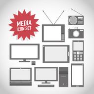 Set of media technology icons