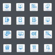Seo Computer analysis icons vector