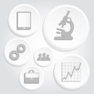 Gray icons of science and business N2