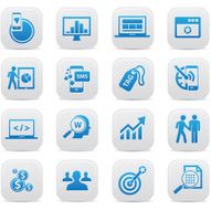 SEO Concept buttons Blue version vector