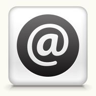 White Square Button with Email Symbol N2