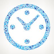Clock on vector technology pattern Background