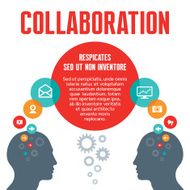 Collaboration - Vector Concept Illustration with Human Heads
