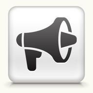 Square Button with Megaphone interface icon N2