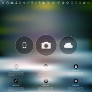 Defocused abstract texture background with web icons Cloud Computing Ui N5