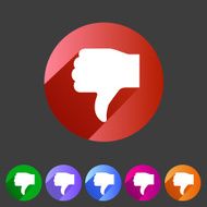 Thumbs down dislike icon flat web sign symbol logo label N4