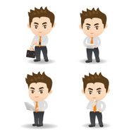 cartoon Business man and technology