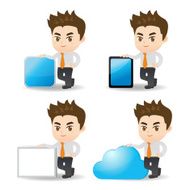cartoon Business man show something N2