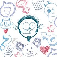 Vector art colorful drawing of surprised person education N2