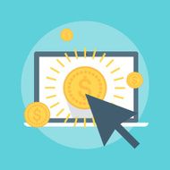 Pay Per Click flat style colorful vector icon N3