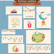 Social media ads header or banner for Eid celebration N2
