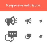 responsive solid feedback megaphone icons