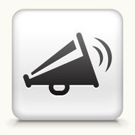 Square Button with Megaphone