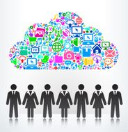 Cloud and Businessmen on Modern Technology &amp; Communication