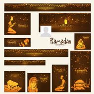 Social media header or banner for Ramadan Kareem celebration N2
