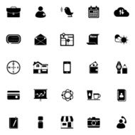 Mobile icons on white background