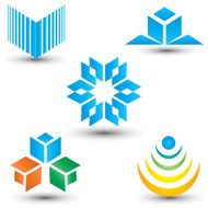 Set of abstract mixed design elements business icons