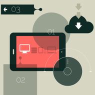 Flat design ui abstract with trend long shadow