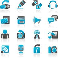 Blogging communication and social network icons N2
