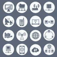 communication and network icon set