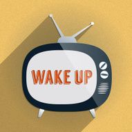 Retro TV and the Phrase &#039;Wake Up&#039; on Screen