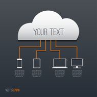 Cloud Concept Technology and Mobile Communication Vector illustration
