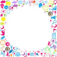 Circle Color Set of network icons N2