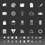 Web and internet icons on gray background