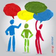 Cartoon paint people bubble speach vector
