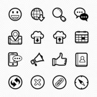 Web and Mobile line icon set # Vector illustration