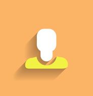 Flat long shadow user icon