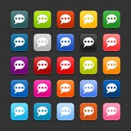 Speech bubble sign rounded square icon chat room web button