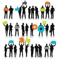 Vector of Business People with Teamwork Concept