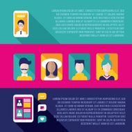 Set of banners with people avatars and gadgets N2