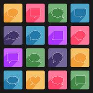 Speech bubbles flat icons N2