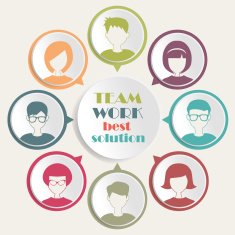 teamwork concept with people icons