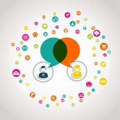 Social media communication concept