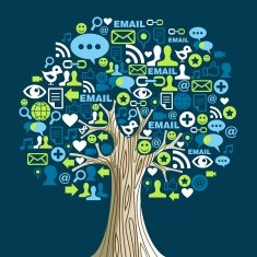 Social media concept tree illustration