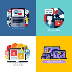 Modern flat vector concepts of social media marketing N2