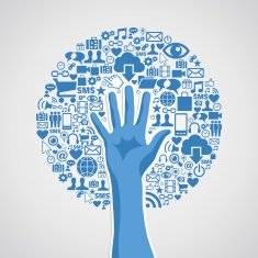 Social media hand tree