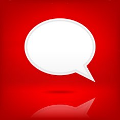 White speech bubble empty icon chat room sign red background
