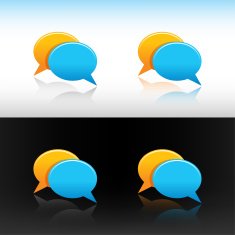 Empty speech bubble icon set blank circle web internet button
