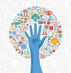 Diversity social media hand tree