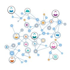 People network background with communication icons N2