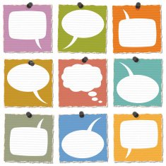 Torn Paper Speech Bubbles