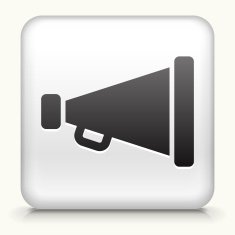 Square Button with Movie Megaphone